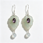 Sage Leaf Amethyst Crystal Drop Earrings