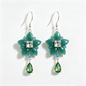 Emerald Star Crystal Drop Earrings