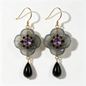 Smoky Quartz Amethyst Clover Drop Earrings